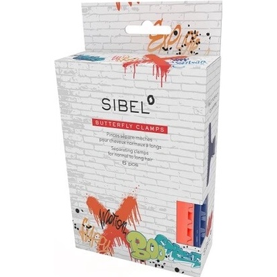 Sinelco Skřipce Sinelco Butterfly 6 ks (3ks modrá, 3 ks oranžová)