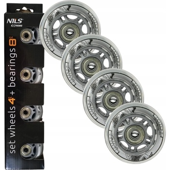 Sestava čirých PU koleček 70x24 + ložiska ABEC7 NILS Extreme
