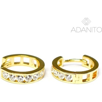 Adanito BRN0350GW zlaté náušnice krúžky so zirkónmi