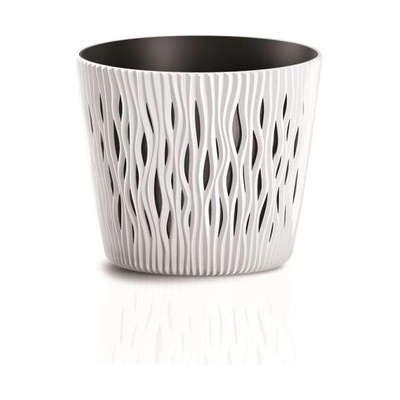 Obal na kvetináč SANDY 2v1 plastový matný d16x14cm