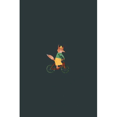 Látka funkčná teplákovina PANEL L 40x60 automapa- líška na bicykli