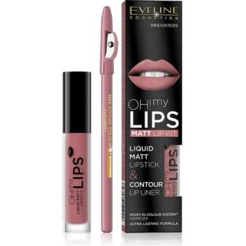 Eveline Cosmetics Cosmetics OH! My lips Matt Lip Kit - Комплект матово течно червило + молив за устни