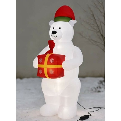 Emos DCFC15 LED lední medvěd s dárkem nafukovací 240 cm