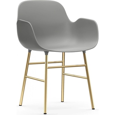 Normann Copenhagen Form Armchair sivá / mosadzná