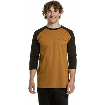Meatfly мъжка тениска с дълъг ръкав Kennedy Raglan Gold Brown / Black Meatfly | Cheren | МЪЖЕ | S