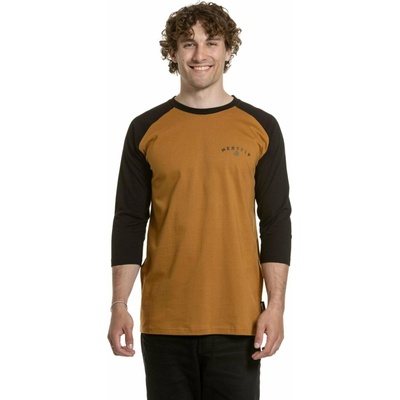 Meatfly мъжка тениска с дълъг ръкав Kennedy Raglan Gold Brown / Black Meatfly | Cheren | МЪЖЕ | S