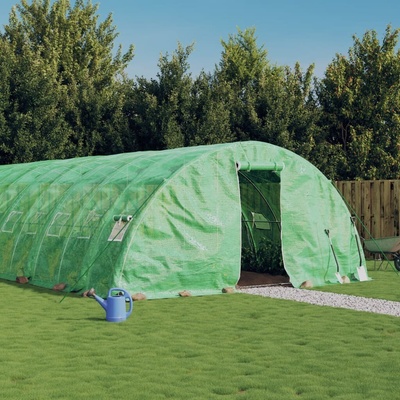 vidaXL Skleník s ocelovým rámem 120 m² 24 x 5 x 2,3 m 3188093 Zelená