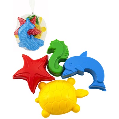 Teddies Formičky Bábovky na písek plast mořská zvířátka 4 ks