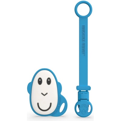 Matchstick Monkey Flat Face Teether & Soother Clip подаръчен комплект за деца Blue