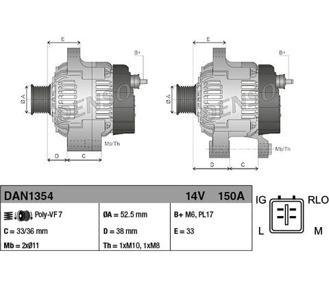 Generátor DENSO DAN1354