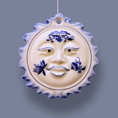 Cibulák Vánoční ozdoba Sluníčko 9,5 x 9,5 x 3,0 cm 0,150kg Originál Český porcelán Dubí