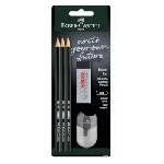 Faber-Castell Моливи hb 3 броя с гума и острилка