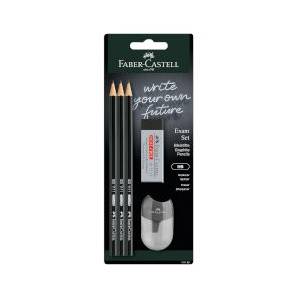 Faber-Castell Моливи hb 3 броя с гума и острилка