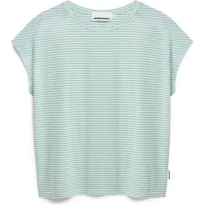 Armedangels Дамска тениска ARMEDANGELS Women's Slub Jersey Stripe T-shirt - Oatmilk / Foam - размер XXL (916-6596-0416)