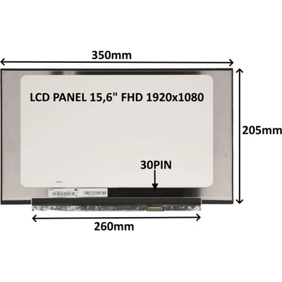 SIL LCD PANEL 15,6" FHD 1920x1080 30PIN MATNÝ IPS / BEZ ÚCHYTŮ