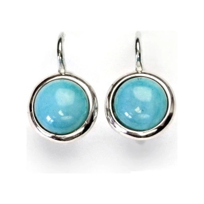 Čištín Sříbrné náušnice, přírodní kámen Amazonit - NK 1503