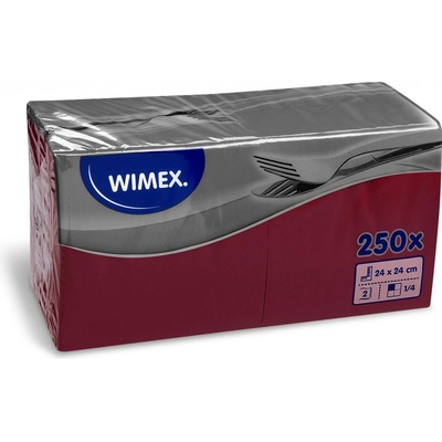 Wimex papírové ubrousky koktejlové bordó V 250ks 24x24cm
