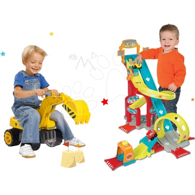 Smoby Set skákajúca autodráha Vroom Planet Mega Jump a bager so sedadlom Maxi Power SM120411-9