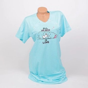 Image 1 of Нощница за кърмачки в синьо с точки и зайчета