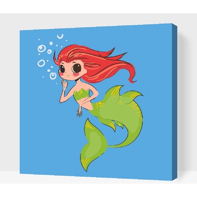 Vymalujsisam.cz Malování podle čísel Malá mořská víla Velikost 50 x 50 cm Rámování Na kartonové desce