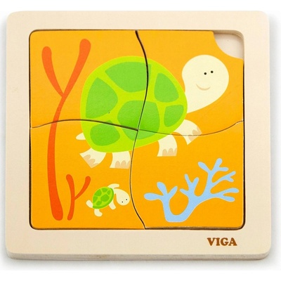 Viga puzzle Želva 4 dílky
