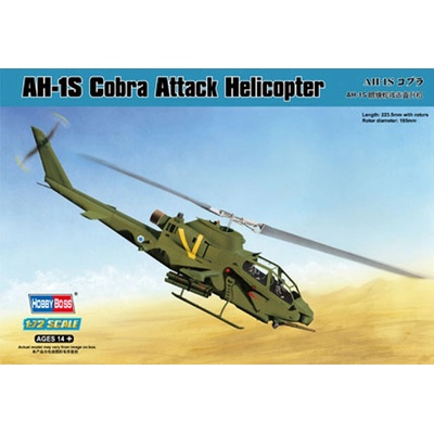 Hobby Boss plastikový model helikoptéry AH-1S Cobra Attack Helicopter 1:72
