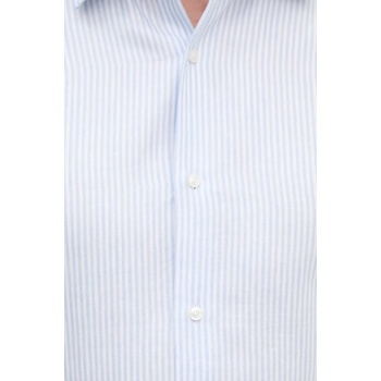 HUGO BOSS Ленена риза boss в синьо с кройка по тялото с класическа яка 50539206 (50539206)