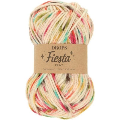 Drops Fiesta PRINT 27 přírodní bílá s mixem barev