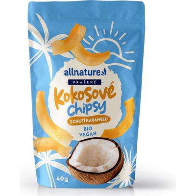 Allnature Kokosové chipsy s karamelem Bio 40 g – Zbozi.Blesk.cz