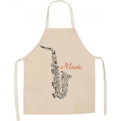 AE production Kuchyňská zástěra SAXOFON béžová