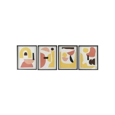 DEKODONIA Картина DKD Home Decor Кристал Абстрактен Дървен MDF (4 pcs) (40 x 2.5 x 50 cm)