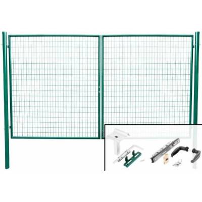 Strend Pro METALTEC DUO, 3580/1750/100x50 mm, zelený, dvoukřídlý, zahradní, ZN+PVC, RAL6005