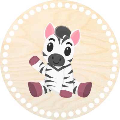 Woody Crafts Dno, víko, kruh 20 cm, zebra