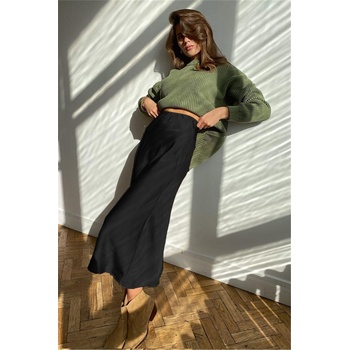 Madmext Дамска сатенена пола mg1409 - Черна #327753 (327753_Черно)