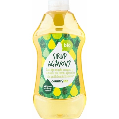 Country Life Sirup agávový BIO (874 ml/1200 g) - nejsladší ze všech sirupů i pro studenou kuchyni
