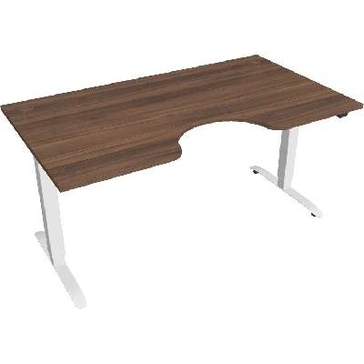 Hobis Office Pro psací stůl Motion MS ERGO 2 Šířka: 160 cm, Barva desky: ořech, Barva kovu: bílá RAL 9016 Šířka 120-180 cm / 27 barevných variant