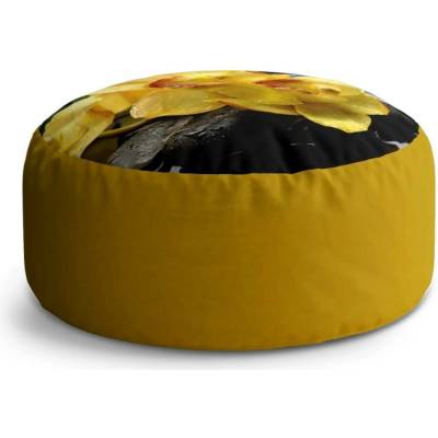 Sablio Taburet Circle Žluté orchideje: 38x48 cm
