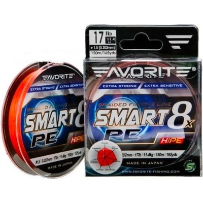 Favorite šnúra Smart 8 PE Orange 150m 0,171mm 8,7kg
