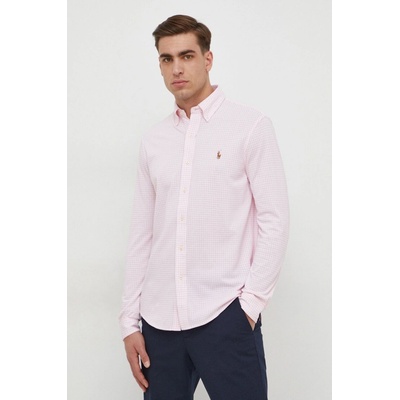 Polo Ralph Lauren pánska bavlnená košeľa regular s golierom button-down 710934576 ružová