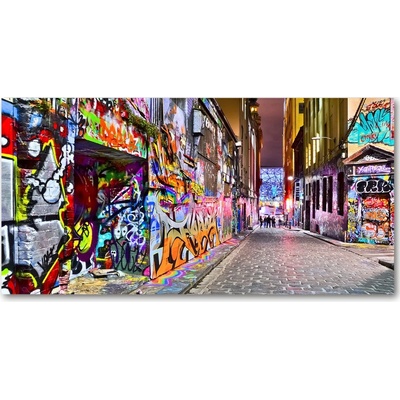 Foto obraz sklo tvrzené farebné graffiti 100x50 cm