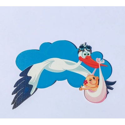 Loranc Магнит за торта - Щъркел с момиченце