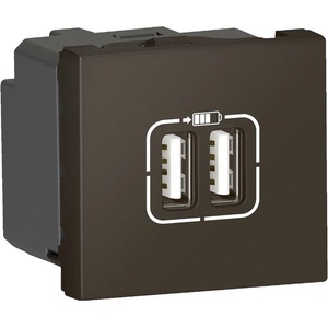 Legrand 079384 Двоен USB A+A гнездо за зареждане за канал - черен Mosaic , - 079384 (079384)