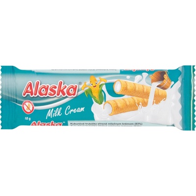 Alaska Kukuričné trubičky plnené mliečnym krémom 18 g