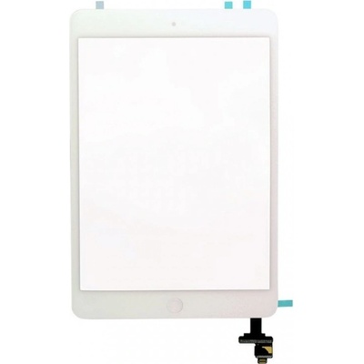 AppleMix Dotykové sklo (dotyková plocha) s konektorom IC a flex s tlačidlom Home Button pre Apple iPad mini / mini 2 (Retina) - biele - kvalita A+