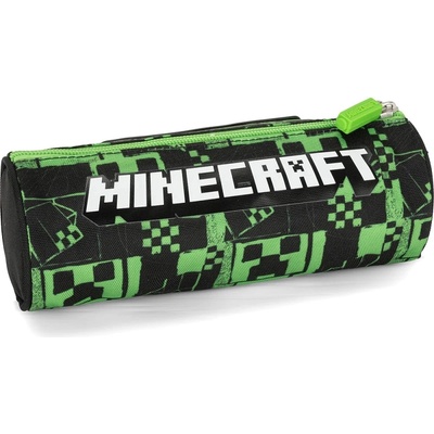 Panini Цилиндричен ученически несесер Panini - Minecraft, Pixels, Green (70389)