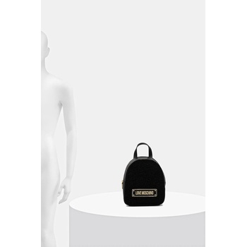Moschino Раница Love Moschino дамска в черно малък размер с апликация JC4377PP0NKS100A (JC4377PP0NKS100A)