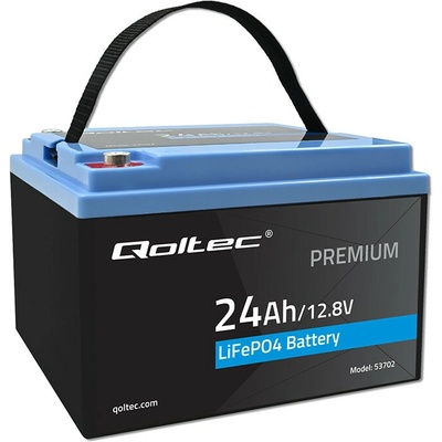 Qoltec 53702 LiFePO4 lithium-železofosfátová baterie 12,8V 24Ah 307,2 Wh BMS
