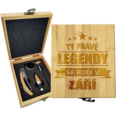 Sablio Dárková sada na víno Ty pravé legendy se rodí v září: 147×168×49 mm
