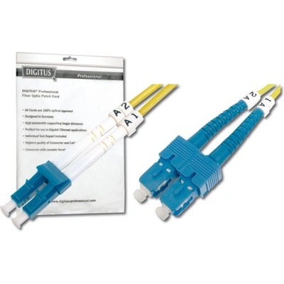 Digitus Fiber Optic Patch Cord, LC-SC, SM 09/125 µ, Duplex, 2m
