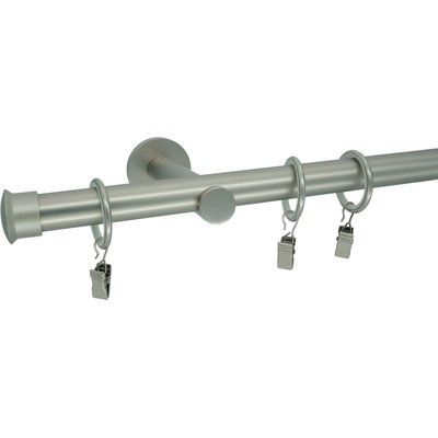 KovovégarnýžeCZ Duo modern 19 mm Jednořadá Bez kroužků matný nikl 160 cm